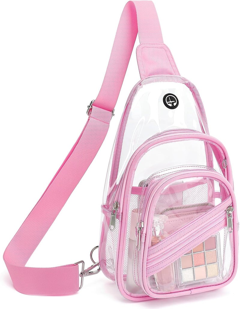 ASKSKY Clear Bag for Stadium Events, Clear Backpack Purse for Women Waterproof PVC Crossbody Fanny Pack for Concert - Image 1
